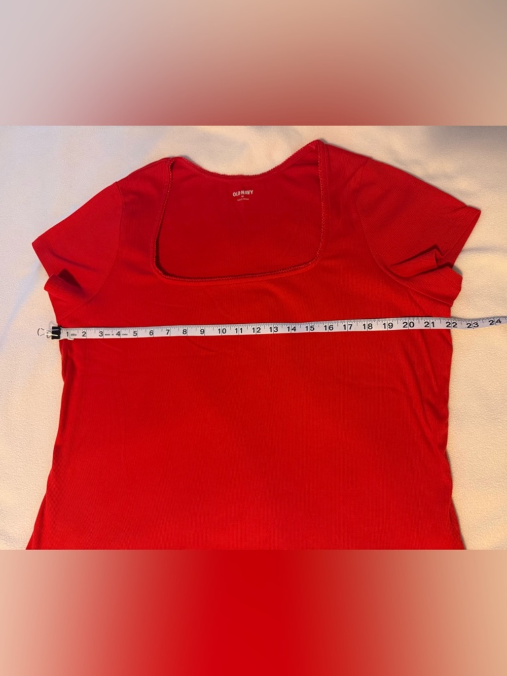 Fitted Square Neck Red Top sz 3X - Picture 8 of 12